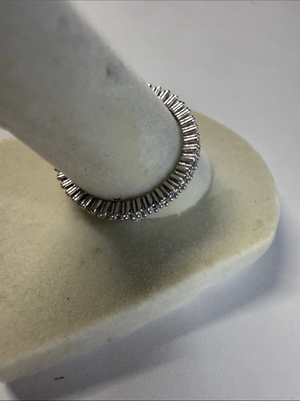 Sterling Silver Moissanite Eternity Band Ring MSRP $600
